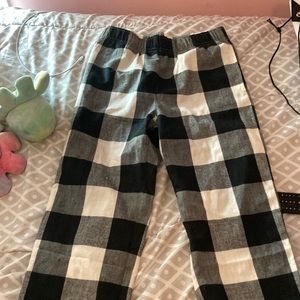 Plaid pj kid pants